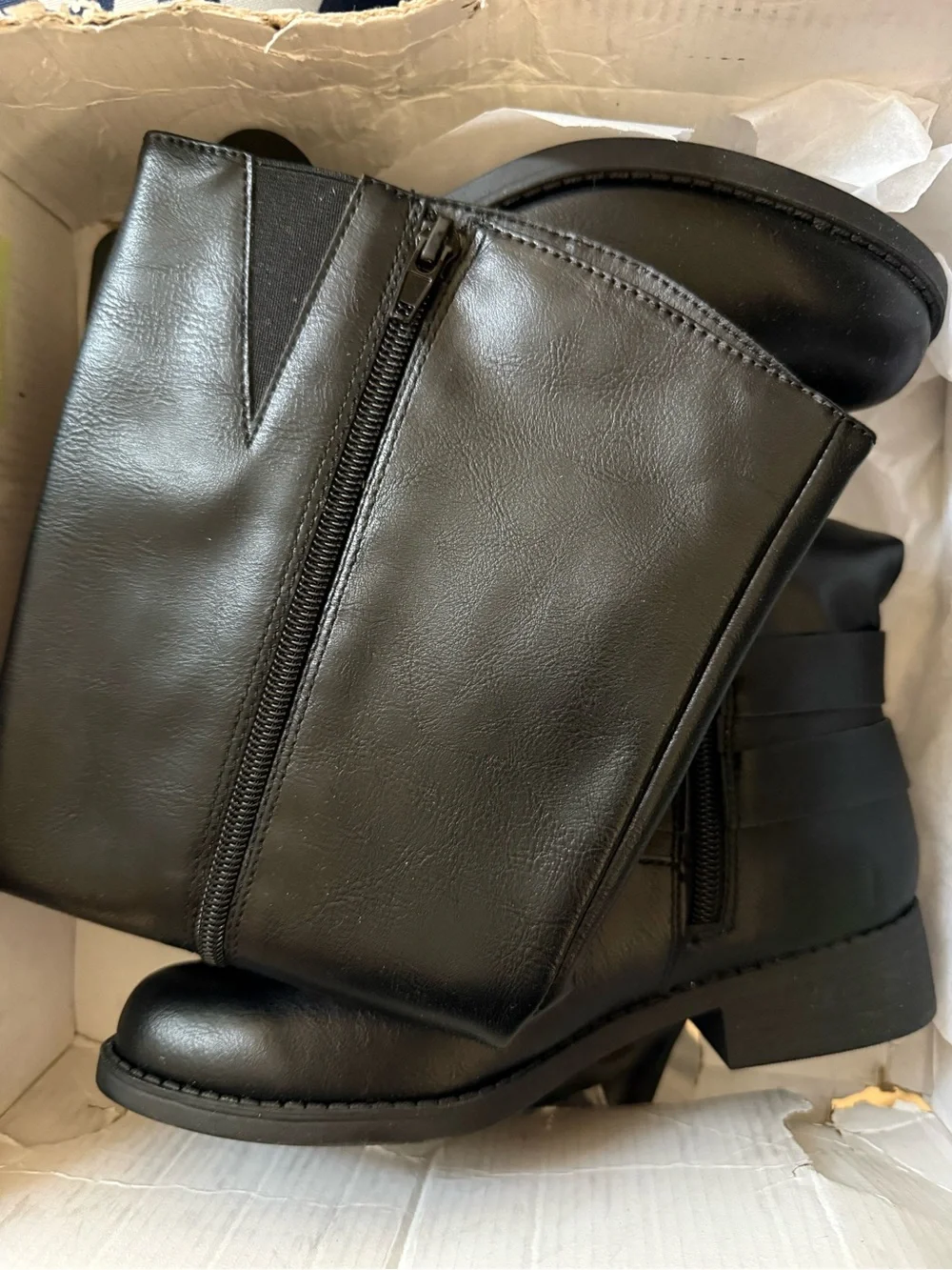 Style & Co. Maliaa Black Over-the-Knee Zip Riding Boots